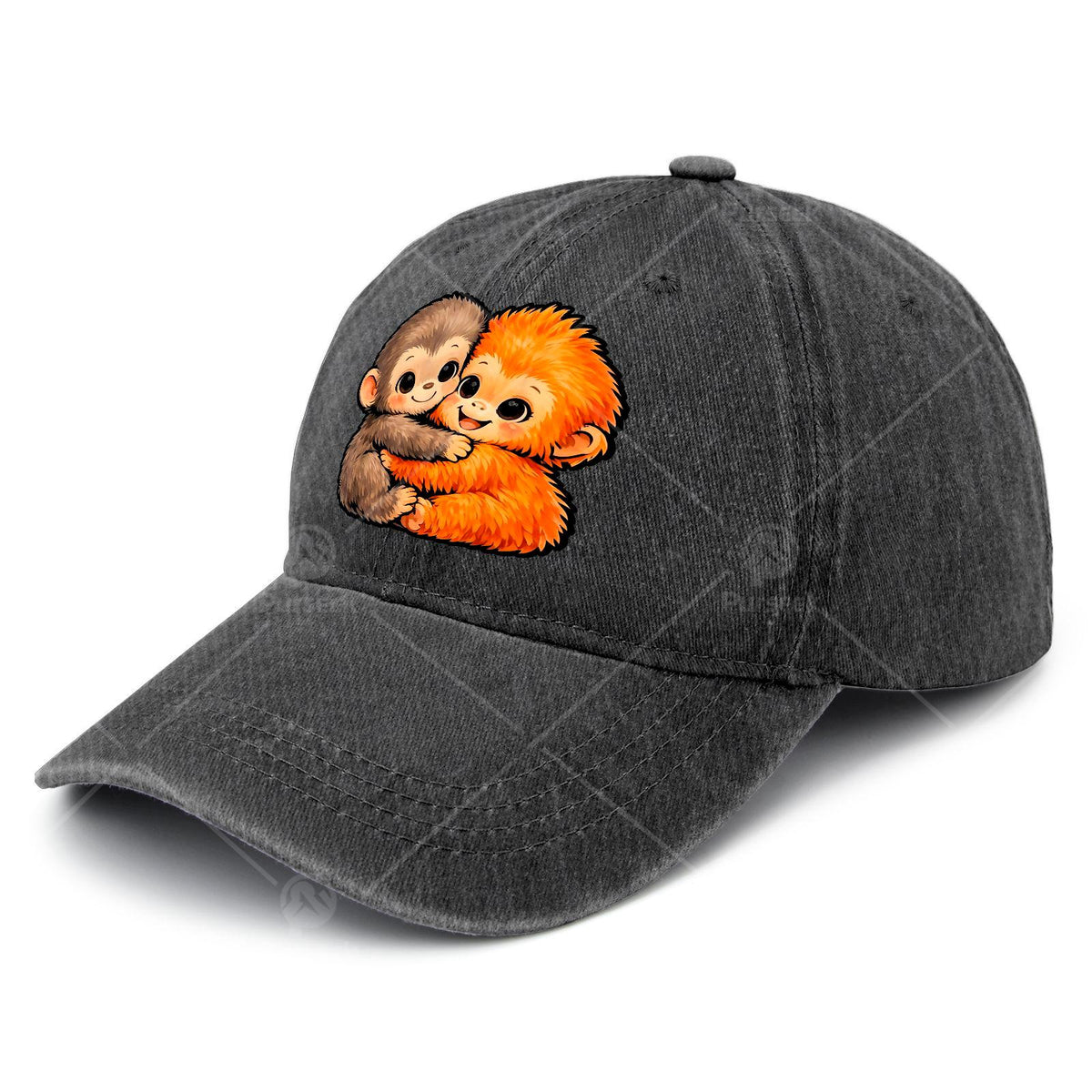 Tadanori Toya Plush Hug Baseball Cap - Vintage Full-Print Design, Suitable for Christmas, Gaming, And American Independence Day Events, Unisex Washable Monkey Baseball Cap, Lightweight Design (Hand Washable)