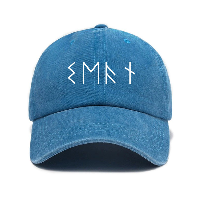1 Top Water Washed Old Printed Baseball Cap Adult Versatile Easy Letter Popular Retro Printed Water Washed Old Soft Top Sunshade Baseball Cap for Men And Women
