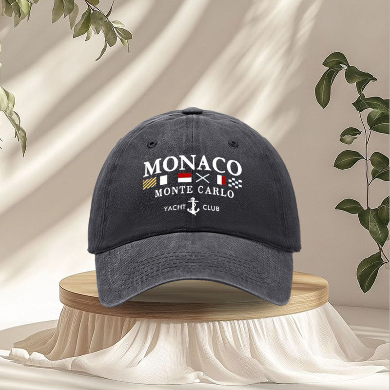 1pc New Baseball Cap, Monaco Monte Carlo Yacht Club Printed Design, Unisex Adjustable Size, Suitable for Outdoor Activities And Casual Wear, for Adults And Travel Enthusiasts