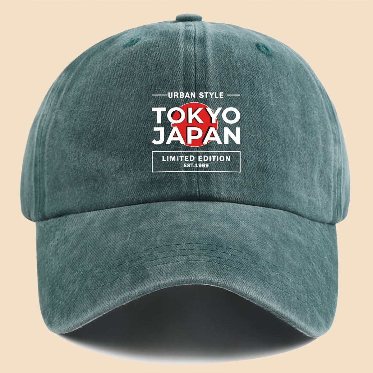 1pc Tokyo Japan City Style Printed Baseball Cap, Unisex, Printed Design, Solid Color Minimalist Vintage Curved Brim Dad Hat, Adjustable Size, All-Season Sun Hat, Suitable for Cycling, Fishing, Hunting, Teen Couple Skateboard Cap, Ideal Gift