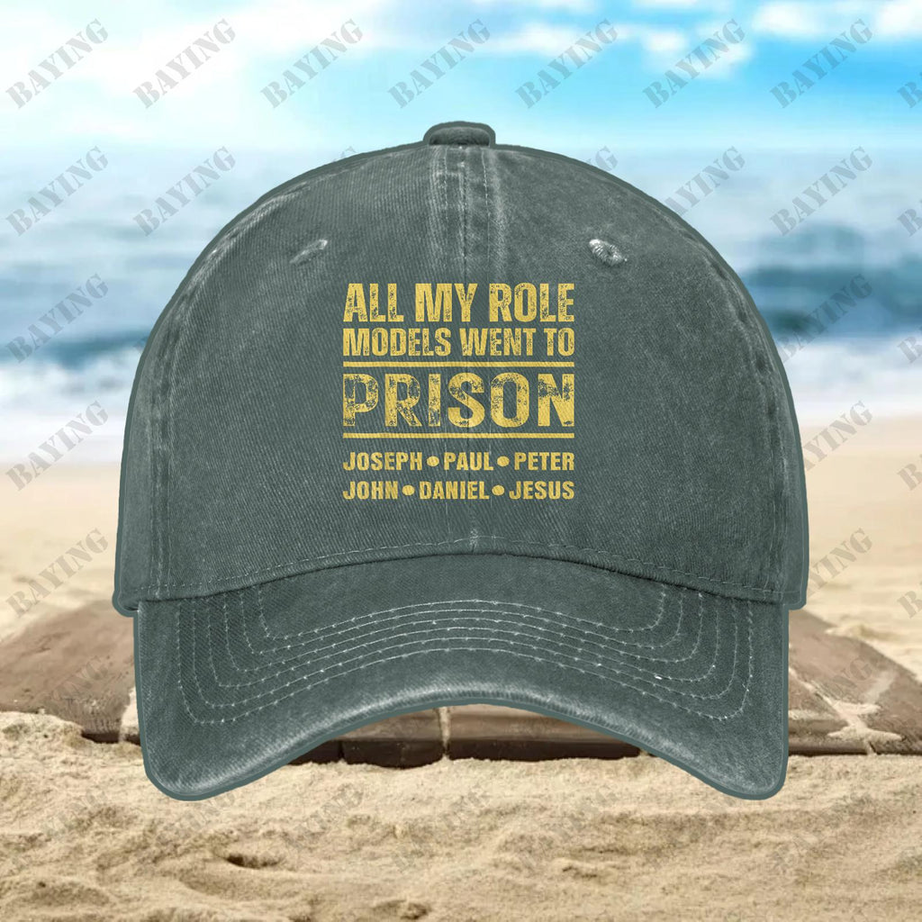 Men' All My Idols Have Gone to Prison Baseball Cap - Retro Prison-Themed Dad Hat with Iconic Print, Knitted Machine-Washable Cap Suitable for Casual Wear & Themed Events, Novelty Gift for Fans of Prison Culture