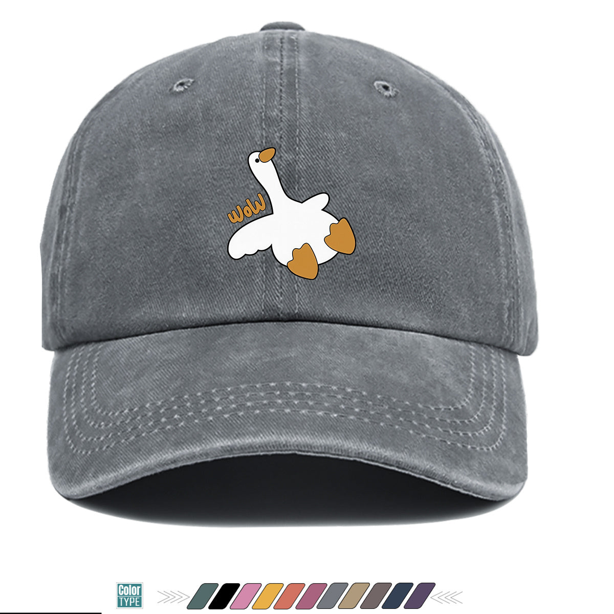 1pc Adorable White Goose Print Baseball Cap Suitable for Men & Women, Breathable Adjustable Snapback Hat with Goose, Unisex Casual Cap for Daily Wear, Picnic, Camping, Amusement Parks - Fun Gift for Goose Lovers, Birthday Present