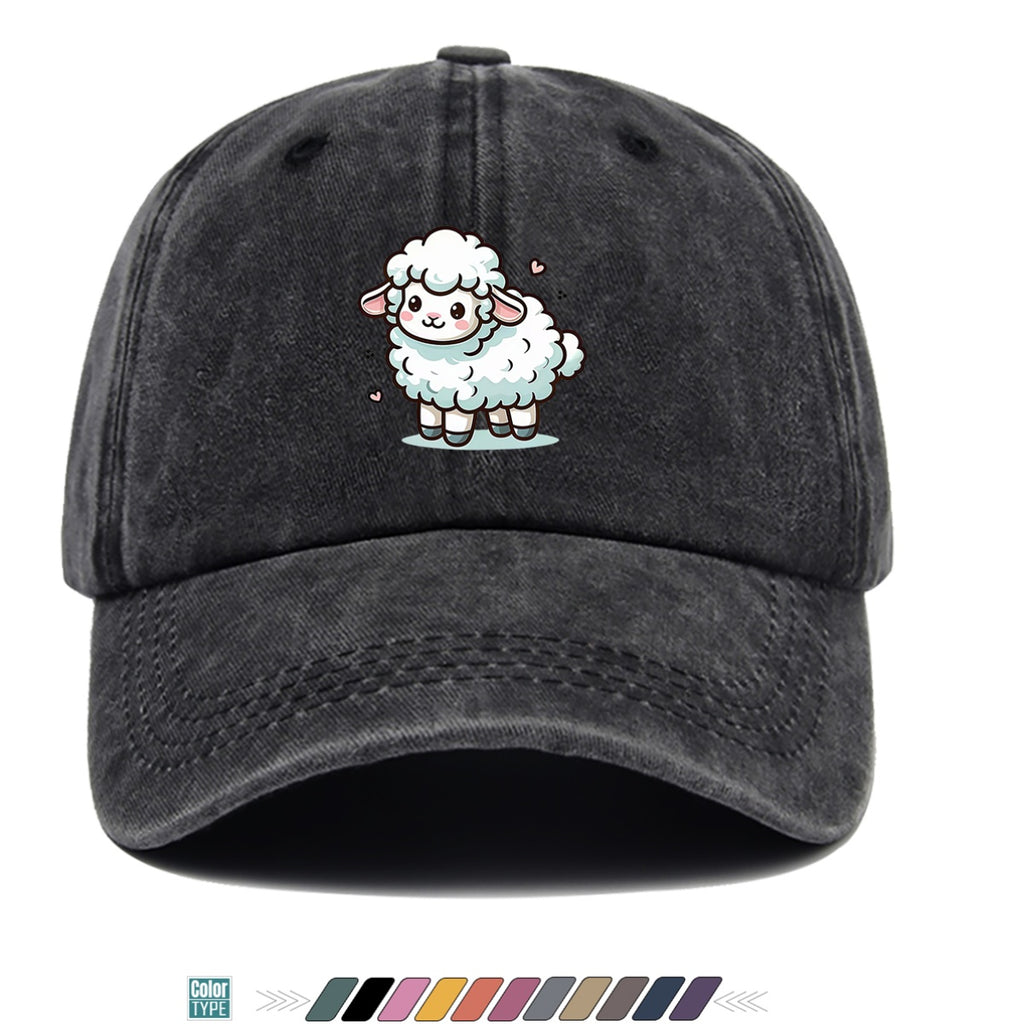 1pc Cute Cartoon Sheep Print Baseball Cap, Soft Breathable Sun Hat, Adorable Healing Style Fashion Hat, Unisex Adjustable Duckbill Cap, Casual Outing Hat, Girly Bestie Hat, Suitable for Picnics, Shopping, Strolling, Travel