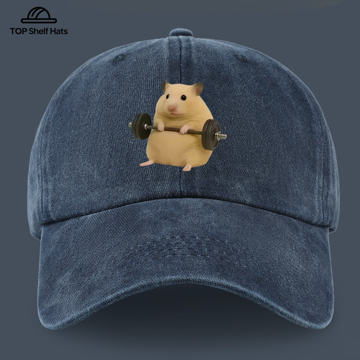 1pc Cute Adorable Golden Hamster Mouse Holding Dumbbell Pattern Design Printed Casual Baseball Cap, Lightweight Comfortable Breathable Adjustable Size, Perfect Gift for Couples on Valentine'S Day