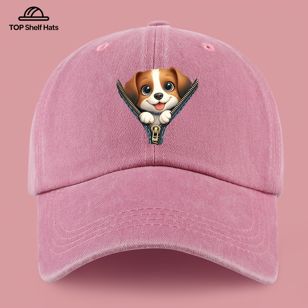 1pc Cute Playful Dog Pattern Design Printed Baseball Cap, Ideal Gift for Dog Lovers, Lightweight Comfortable And Breathable, Adjustable Size, Black PAPA Truck Driver Retro Dad Hat, Mom'S Beach Vacation Sun Hat, Youth Couple Outdoor Skate Cap