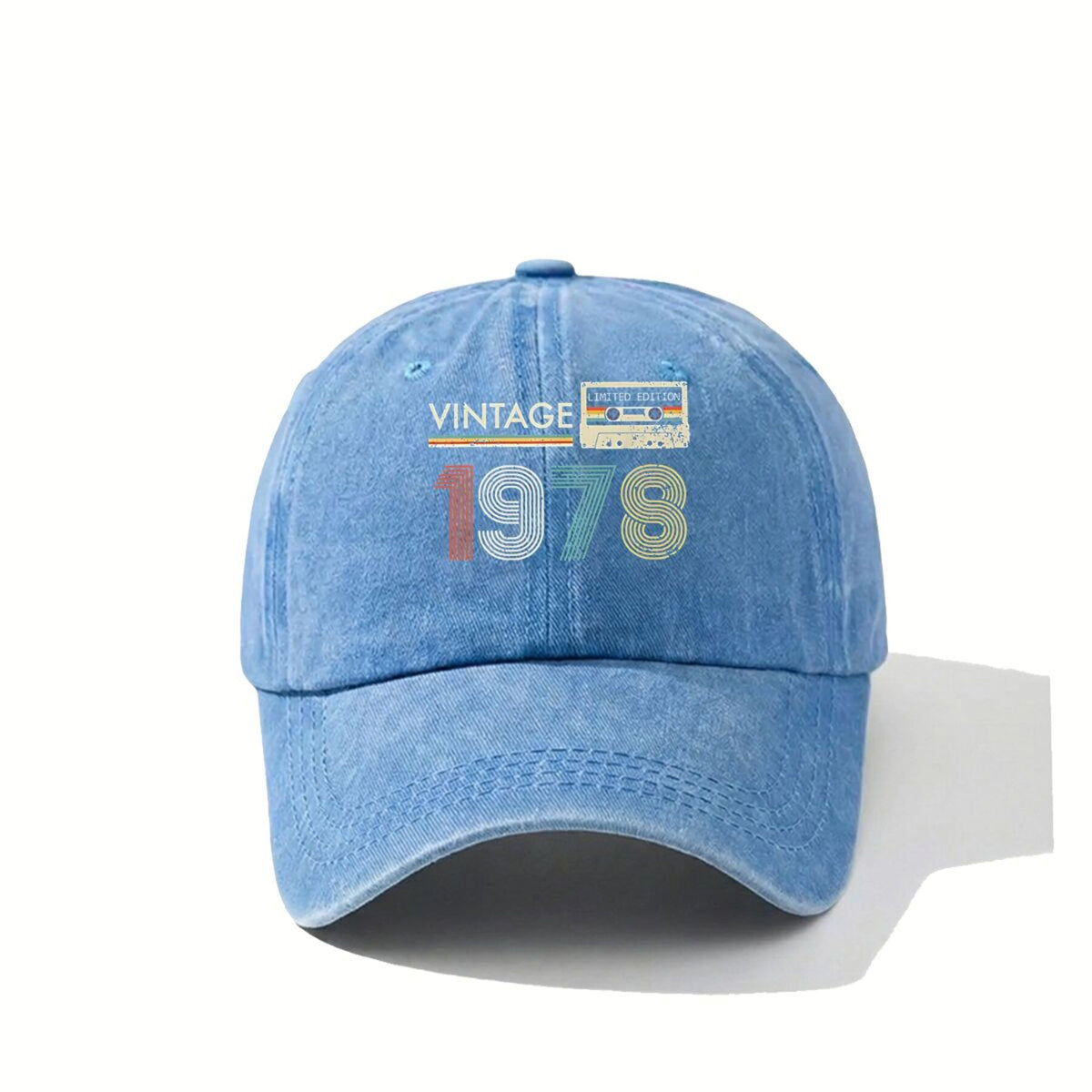 1978 Year Marked Fashion Vintage Washed Distressed Duckbill Cap Unisex Outdoor Baseball Cap Adjustable Washed Vintage Style Lightweight Breathable Golf Cap