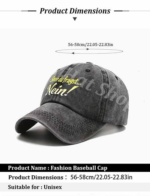 Trendy Baseball Cap Adorned with German Slogans, a Choice Full of Youthful