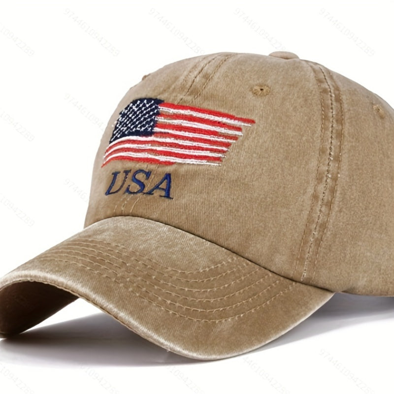 Men'S Fashion Versatile Baseball Cap American Flag Retro Design Valentine'S Day Gift Sunshade Breathable Comfortable Outdoor Sports Casual Hat Classic Style High Quality