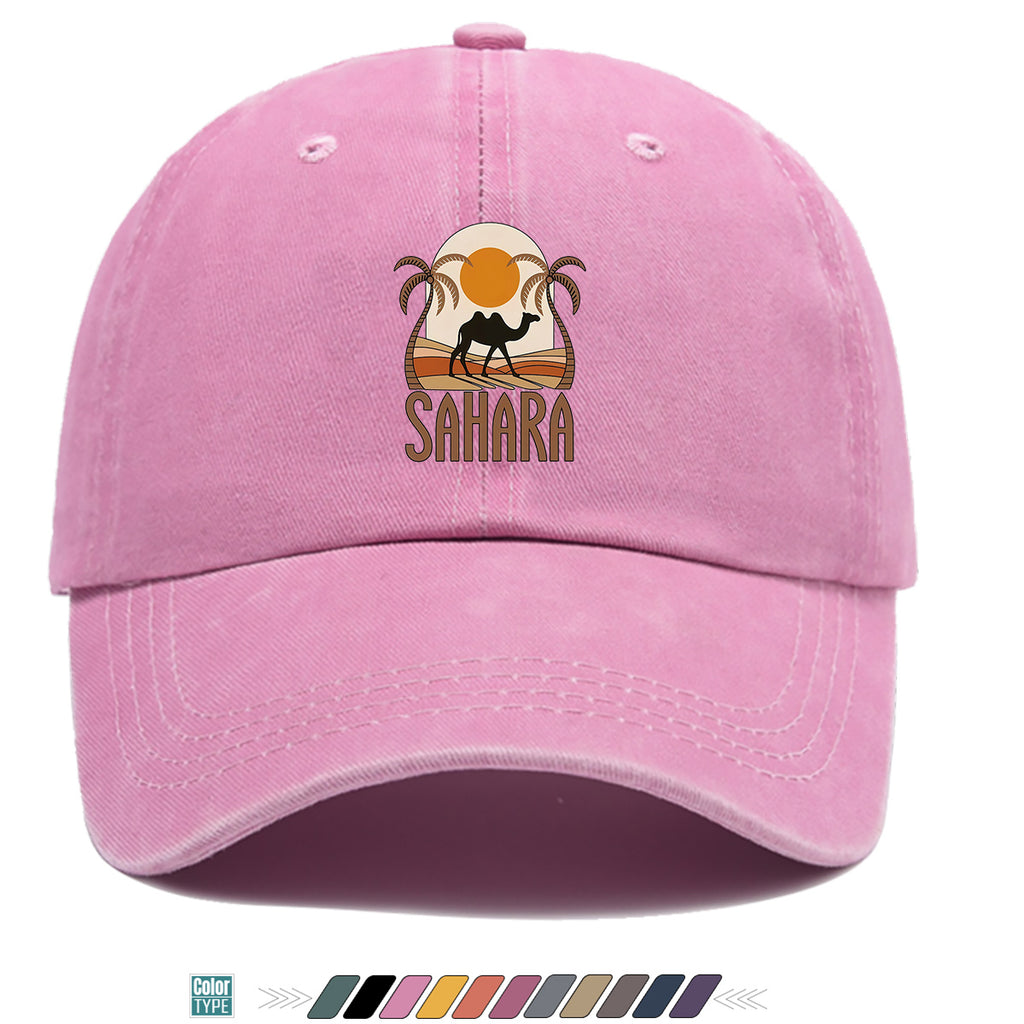 1pc Sahara-Themed Camel and Palm Tree Print Baseball Cap, Comfortable and Breathable Sun Hat, Stylish, Simple, and Beautiful, Unisex Baseball Cap with Adjustable Size, Trucker Hat, Beach Vacation Hat, Suitable for Outdoor Adventures, Desert Travel
