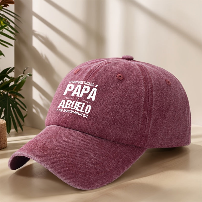 Unisex Baseball Cap with Adjustable Duckbill - Breathable All-Season Outdoor Hat, 21.65-24.41inch Headband, //Navy, Lightweight & Comfortable for Men & Women, Casual Sports Travel Hat, Spanish Text Design