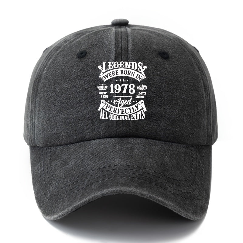 Unisex, Fashionable And Versatile Printed S 1978 Baseball Cap, Classic Retro Washed Outdoor Lightweight Curved Brim Cap, Suitable for Outdoor Vacations, Travel, Camping, And Other Casual Occasions, Hip-Hop Cap for Holiday Parties, Casual Cap