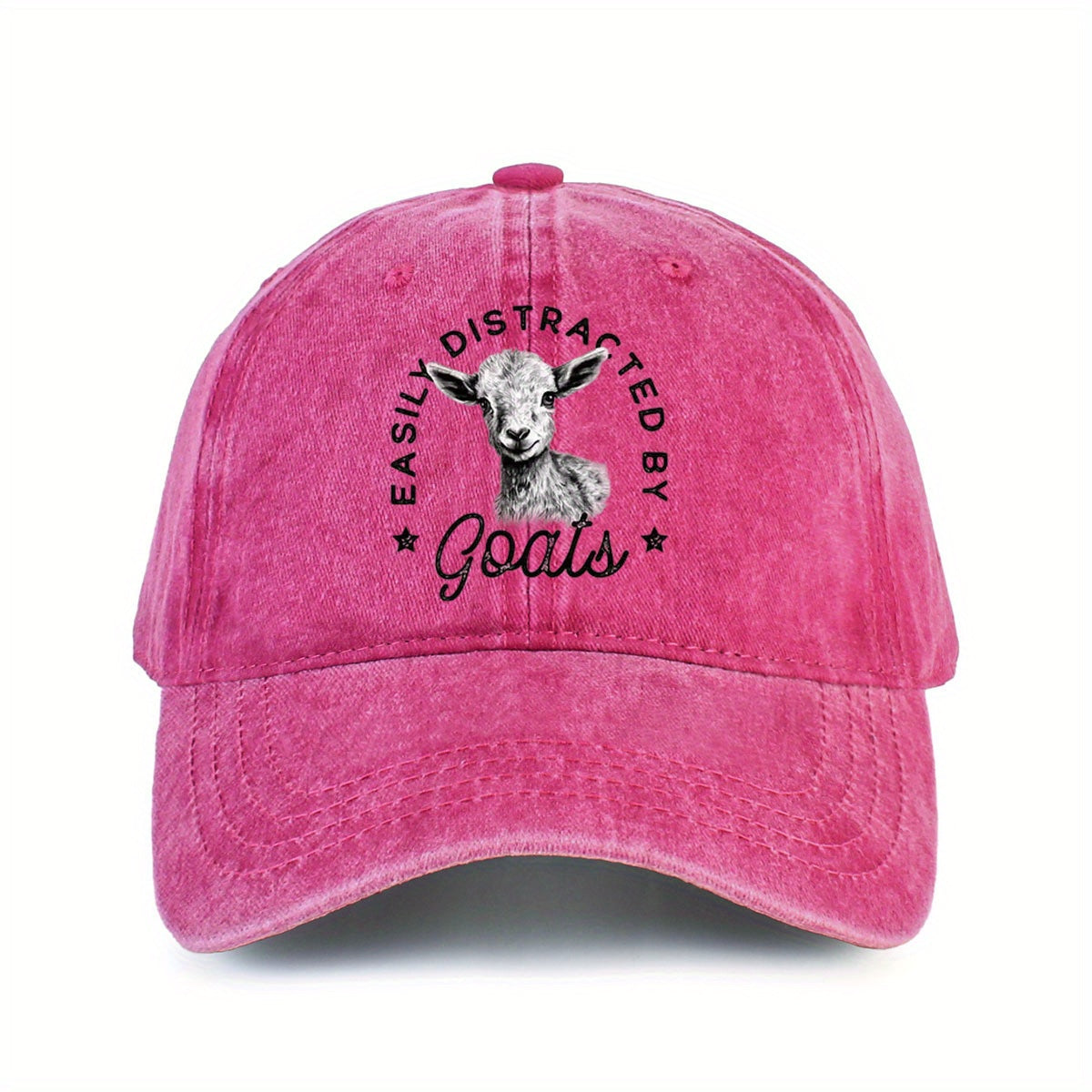 Washed Letter Print Baseball Cap - Adjustable, Sun-protective and Stylish for Outdoor Activities