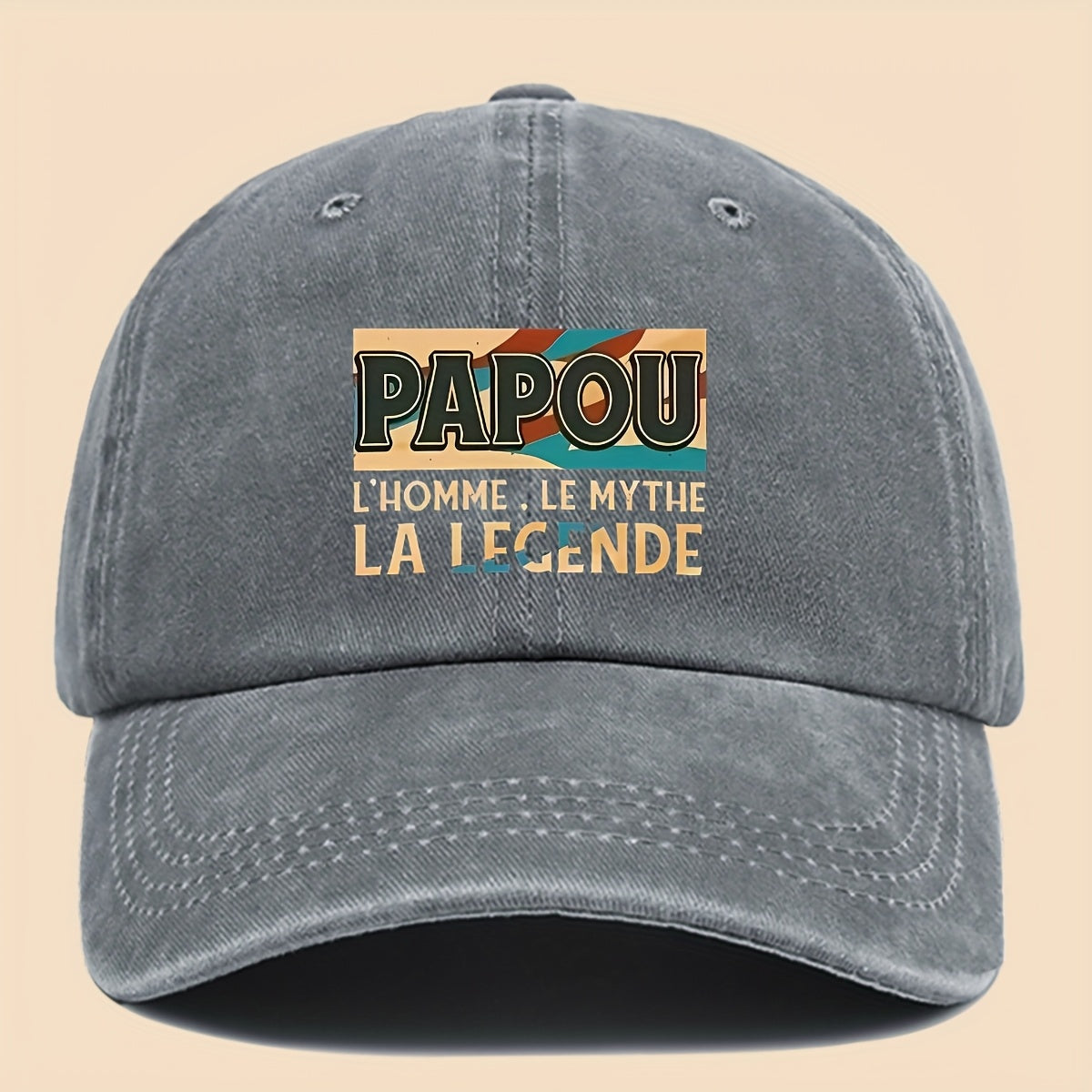 1pc PAPOU Vintage Trucker Hat - Adjustable Unisex Baseball Cap with Papa Print, Soft Lightweight Breathable Suitable for Outdoor Fishing, Hiking, Hunting, Casual Wear, Suitable for Dad, Mom, Youth, for Sports Gifts for Men & Women
