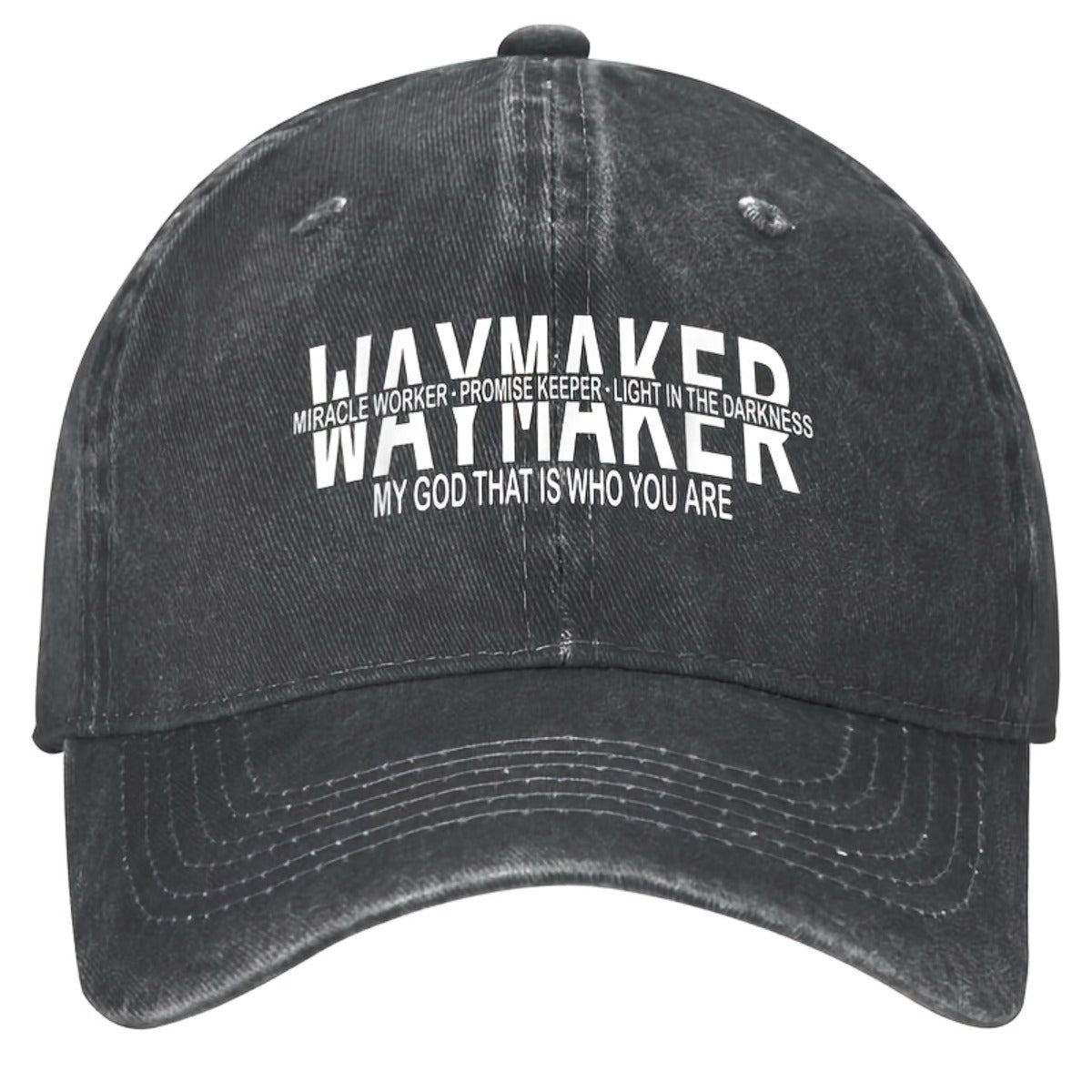 2026 Latest Face-slimming Baseball Cap, American Retro Cap, Couple's Matching Cap, Waymaker, the Keeper of Promises, Christian Worker's Washed-out Baseball Cap, Unisex, Y2K Retro Style