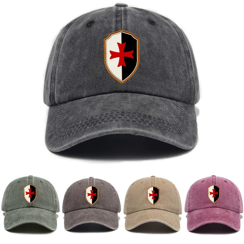 1 Washed Distressed Printed Baseball Cap, Adult Trendy Outdoor Universal Fashion Printed Baseball Cap, Unisex Versatile Washed Distressed Soft Top Sun Baseball Cap