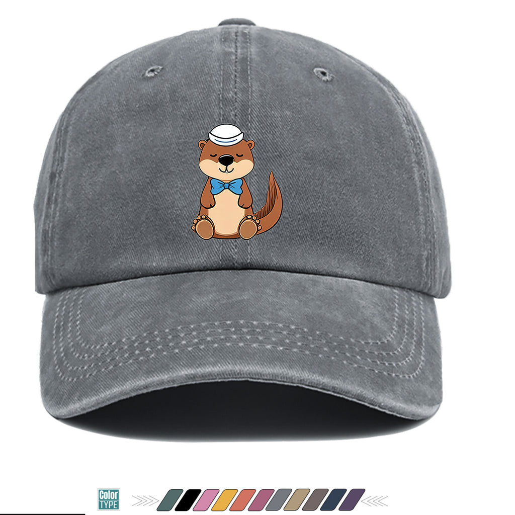 1pc Cartoon Otter Print Baseball Cap, Cute Animal Pattern Sun Hat, Fashion Casual Trendy Cap, Unisex Adjustable Duckbill Cap, Outdoor Travel Sunshade Hat, Outfit Hat, Bestie Shopping Photography Hat, Hiking Riding Hat, Daily Commute Versatile Hat