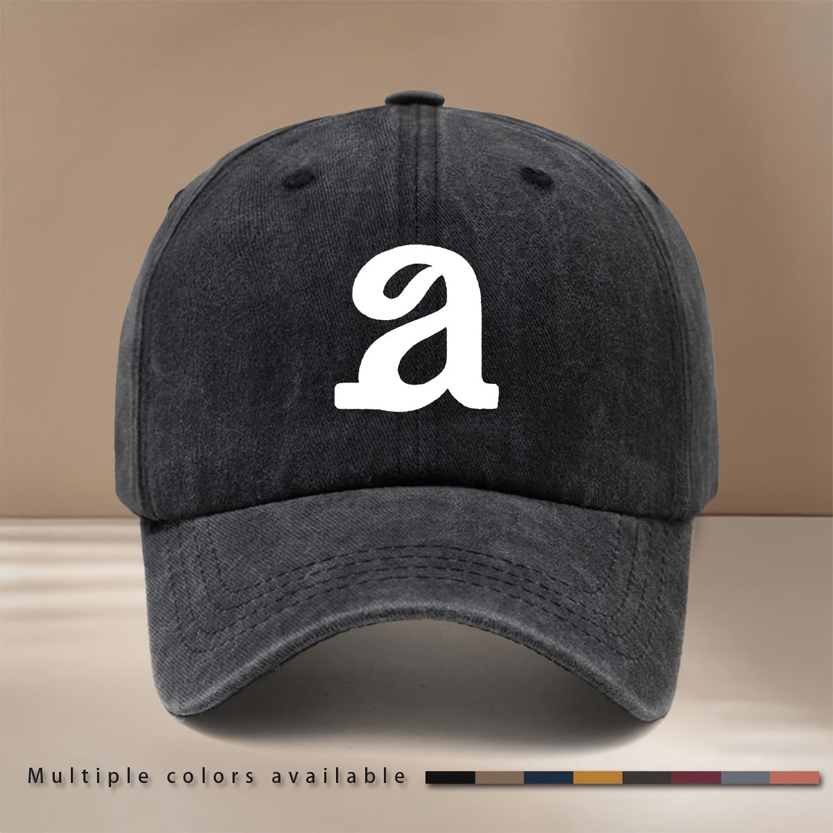 Baseball Cap with "a" Letter Graphic Print, Stylish and Unique Snapback Hat for Men and Women, Hip-hop Style Cap for Vacation, Travel, Gatherings, and Camping. Lightweight and Comfortable with a Curved Brim That Slims the Face. Adjustable Size.