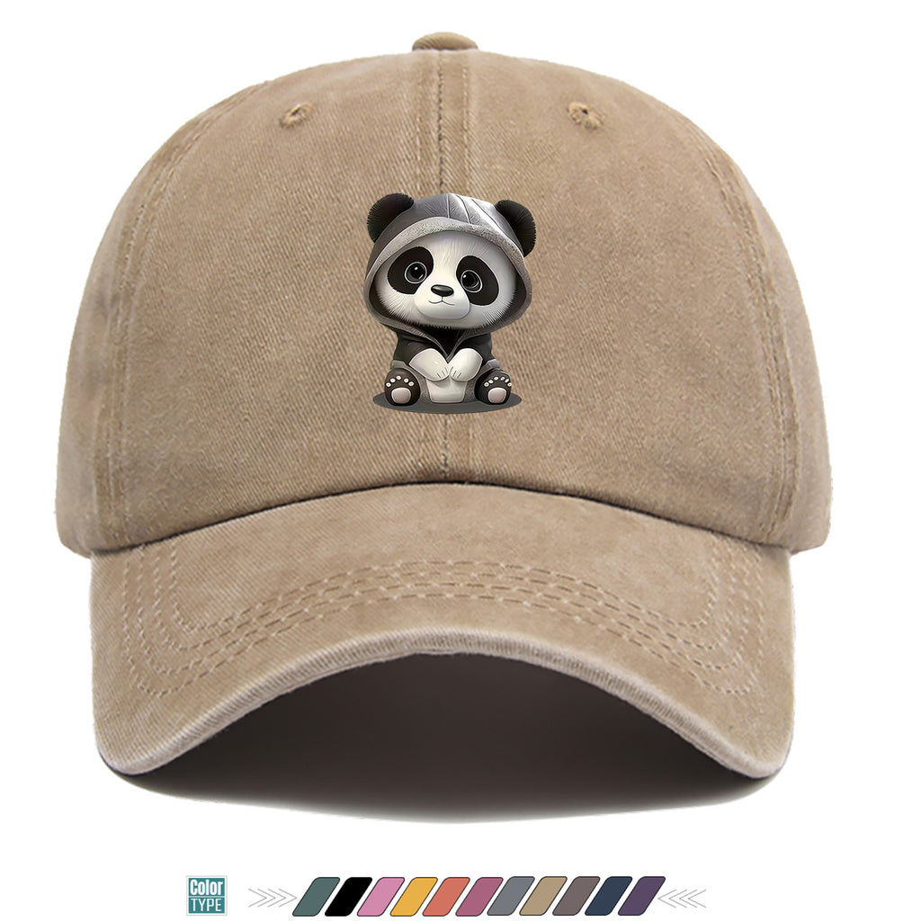 1pc Panda Hoodie Cartoon Print Baseball Cap Cute Panda Pattern Comfortable And Breathable Duck Tongue Hat Fashionable And Versatile Unisex Baseball Cap Adjustable Size Daily Hat Couple Outing Hat Suitable for Shopping, Playing, Dating, Daily Life