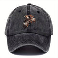 Men's Adjustable Eagle Baseball Cap - Black Street-style Printed Snapback with Eagle Design, Adjustable Strap, Durable and Easy-care Bonded Fiber, Ideal for Casual and Outdoor Activities, Making a Bold Urban Fashion Statement. Features Trendy Design