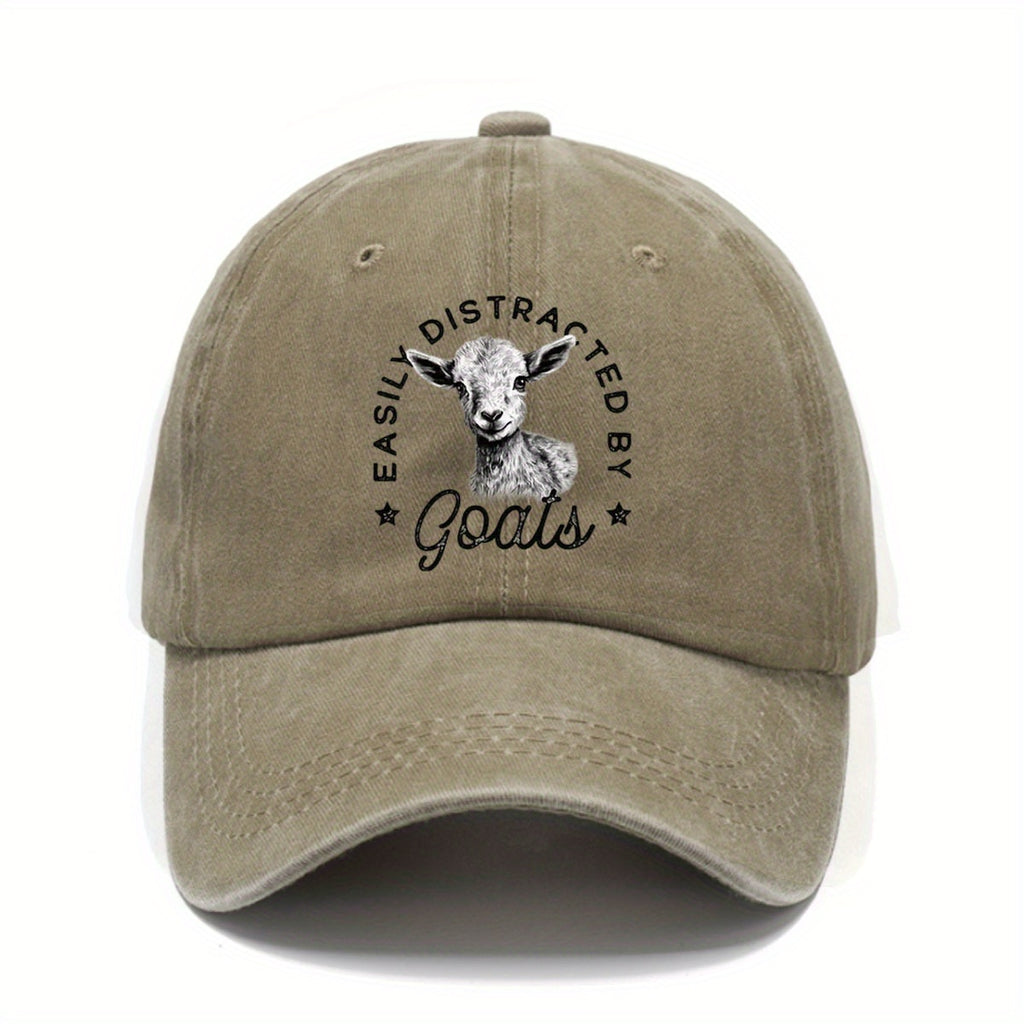 Washed Letter Print Baseball Cap - Adjustable, Sun-protective and Stylish for Outdoor Activities