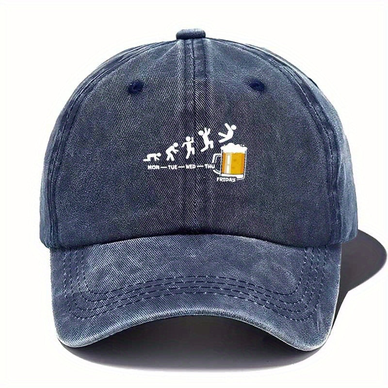 Unisex Washed Baseball Cap with Matchman Freedom - Humorous Novelty Hat Suitable for Friday Parties, Commuting & Casual Wear, Machine Washable Cap with Pull Tab Closure, Full-Print Matchstick Graphic for Themed Outfits