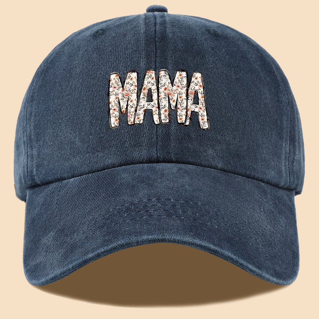 1pc 1pcs "Mom" Floral & Letter Print Baseball Cap Suitable for for Men & Women, Adjustable Duckbill Hat with Mom-Themed, Breathable Unisex Cap for Outdoor, Travel, Gifts for Mom, Birthdays, Casual Wear - Fashionable Duckbill Cap
