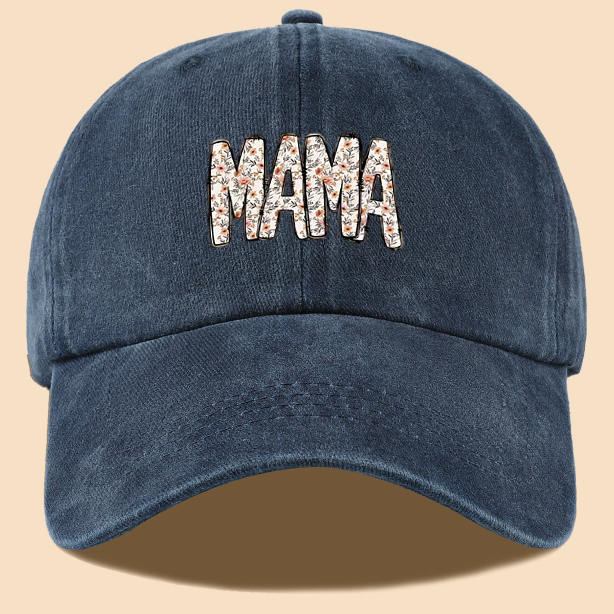 1pc 1pcs "Mom" Floral & Letter Print Baseball Cap Suitable for for Men & Women, Adjustable Duckbill Hat with Mom-Themed, Breathable Unisex Cap for Outdoor, Travel, Gifts for Mom, Birthdays, Casual Wear - Fashionable Duckbill Cap