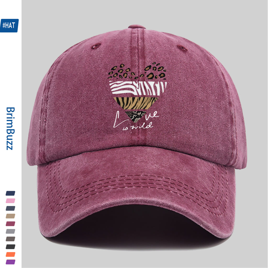 1 Elegant Leopard Print Heart Pattern Baseball Cap, Fashionable, Casual And Stylish Printed Golf Cap, Perfect for Spring And Summer Holidays, Decorative Hat, Comfortable And Lightweight Headwear, Adjustable Buckle, Dad Hat