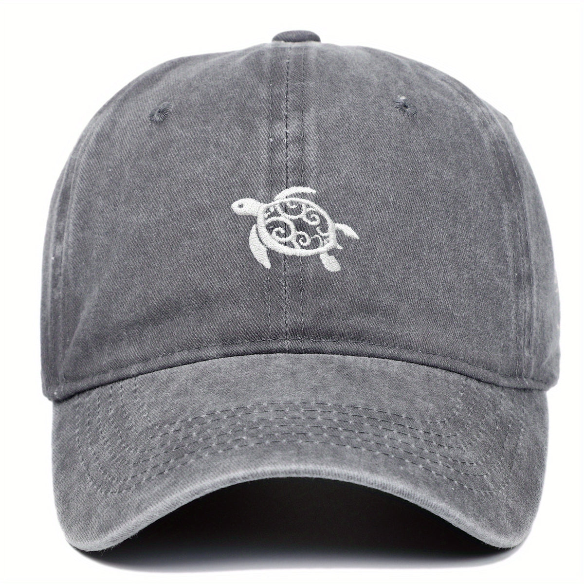 Turtle Pattern Baseball Cap Washed Baseball Cap Outdoor Casual Sun Hat Cute Travel Versatile Style