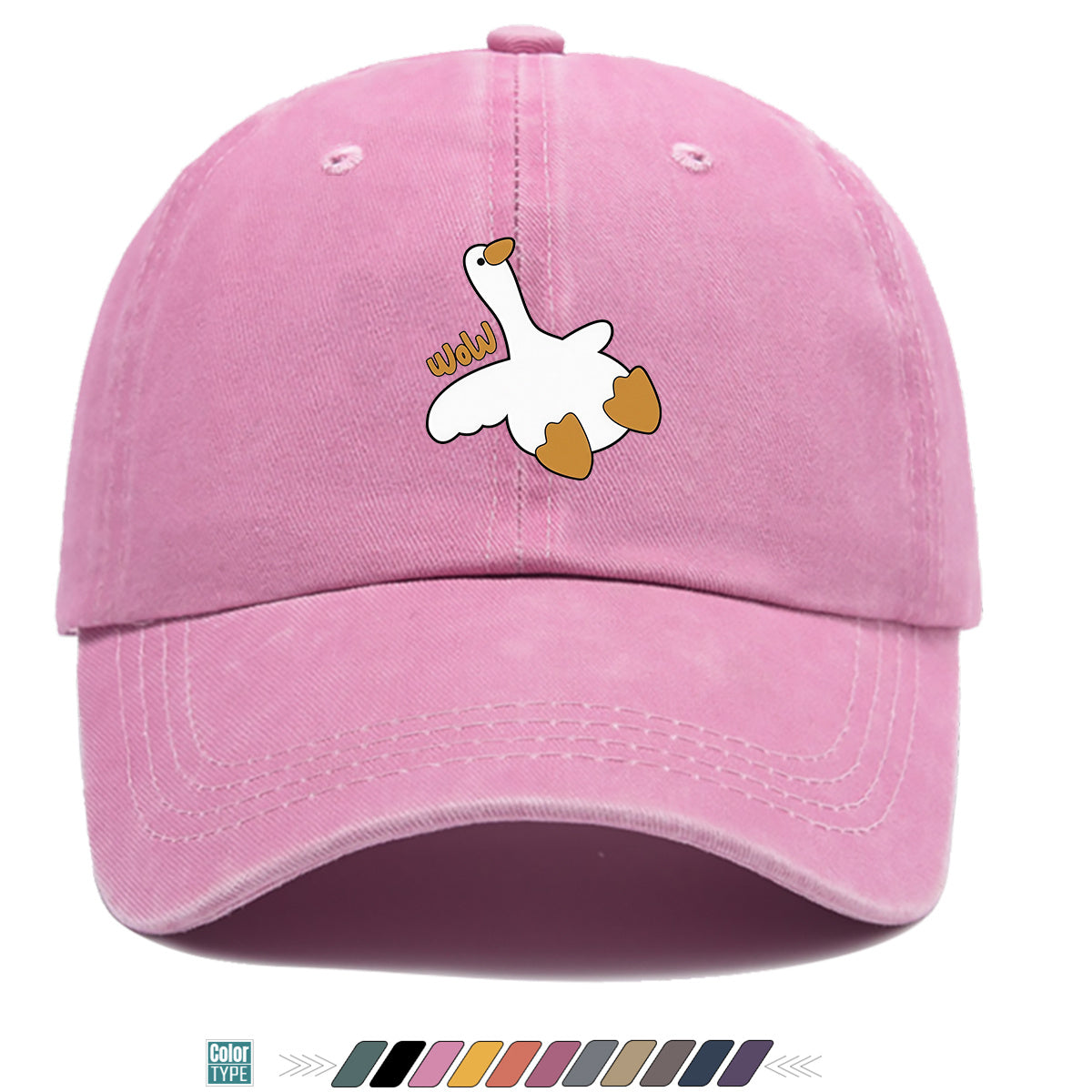 1pc Adorable White Goose Print Baseball Cap Suitable for Men & Women, Breathable Adjustable Snapback Hat with Goose, Unisex Casual Cap for Daily Wear, Picnic, Camping, Amusement Parks - Fun Gift for Goose Lovers, Birthday Present