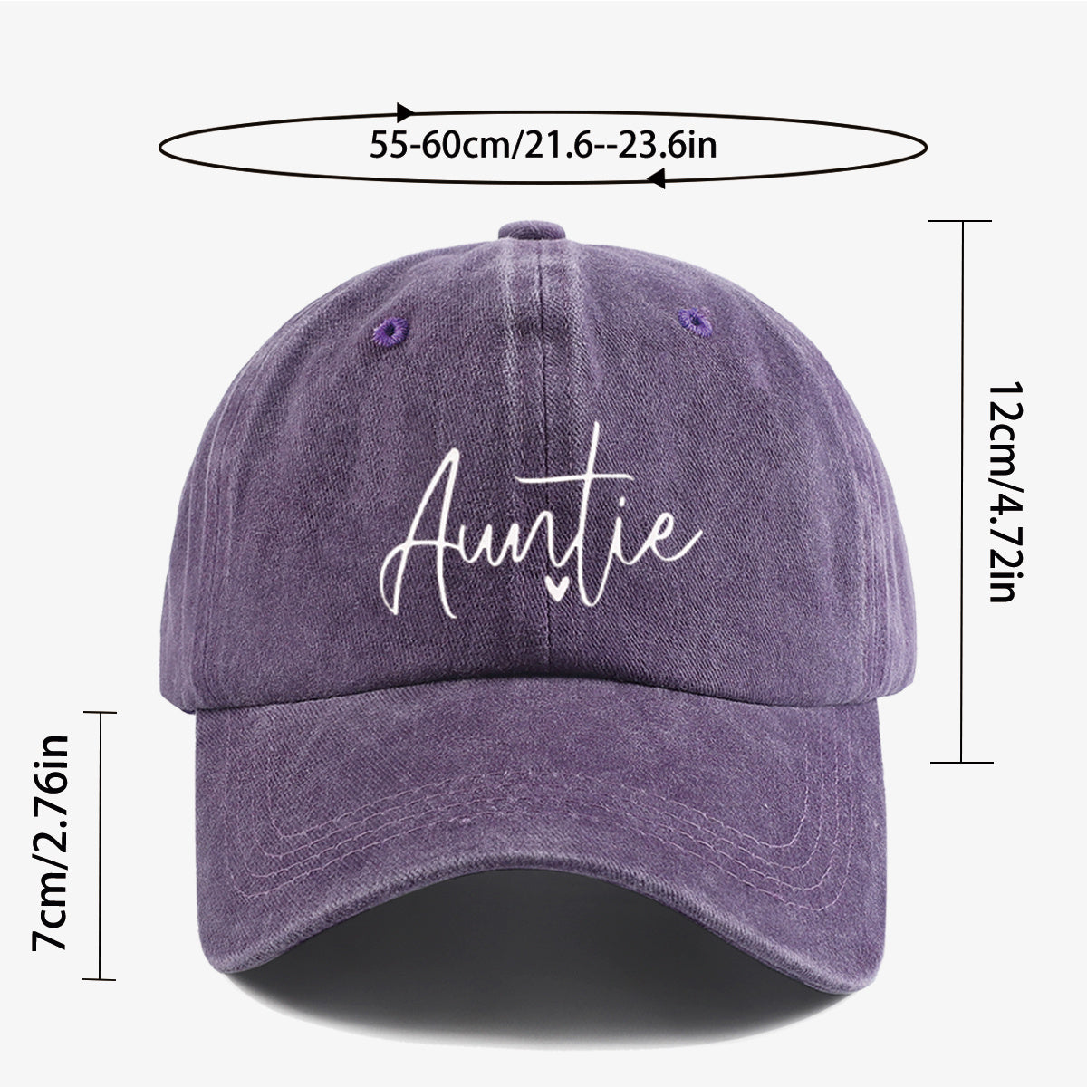 1pc "Auntie" Handwritten Heart Print Baseball Cap, Comfortable And Breathable, Fashionable And Easy, Unisex, Adjustable Size, Casual Street Style, Suitable for Daily Outings, Shopping, Dates, Coffee Meetups, Travel, Girlfriend Gatherings