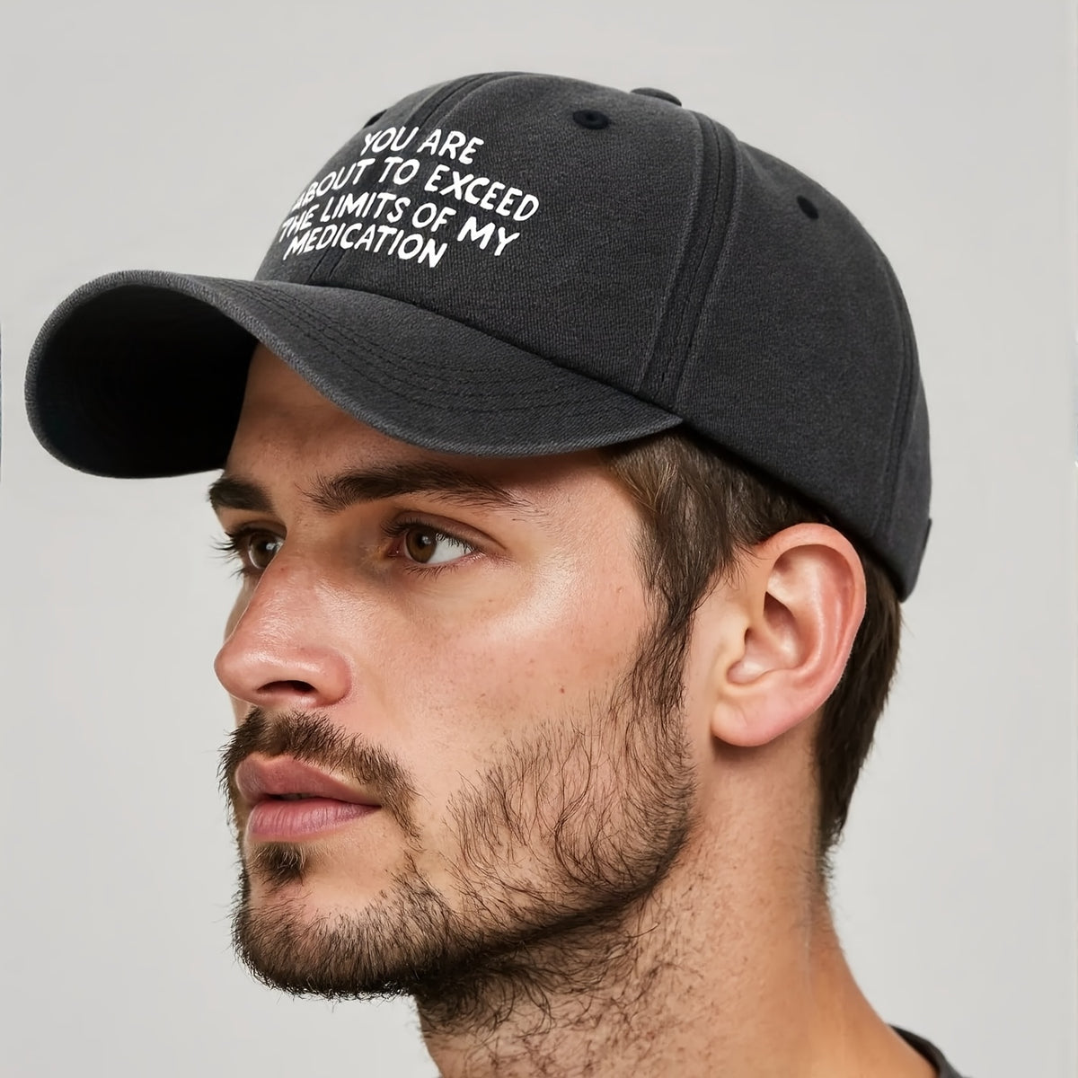 A Printed Baseball Cap with Heat-transfer Lettering, Fashionable for Both Men and Women, with a Curved Brim, Adjustable Men's Cycling Baseball Cap, Suitable for Holiday Parties, Hip-hop Cap, Trucker Baseball Cap