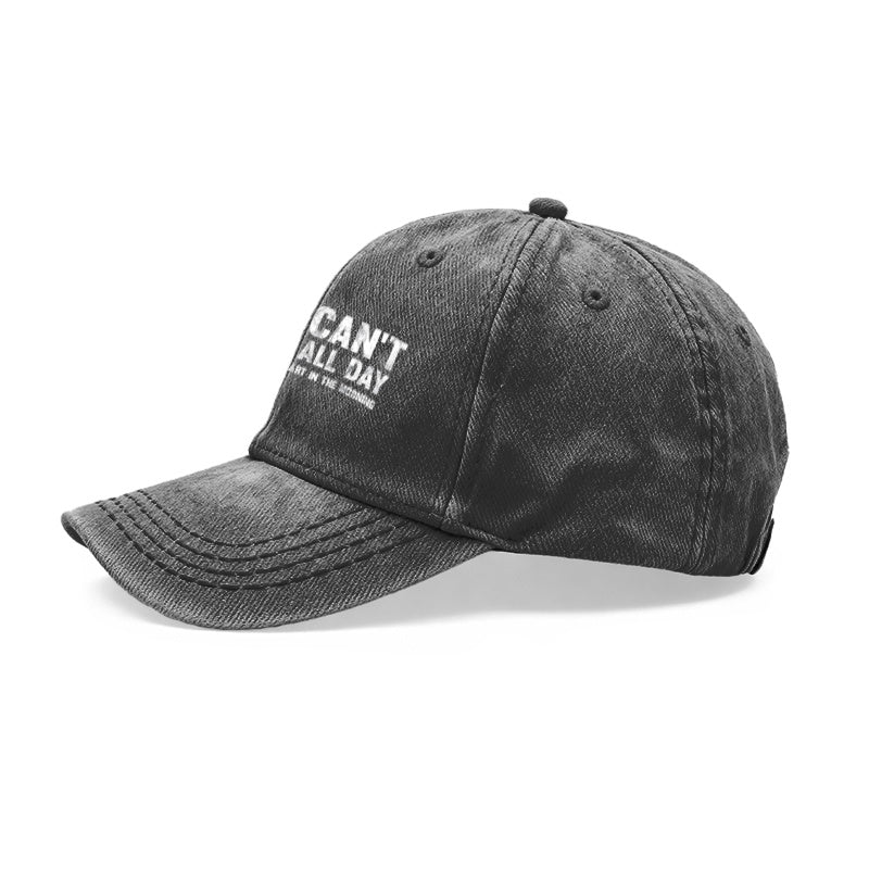 1pc Vintage Washed Baseball with Funny "You Can't Drink All Day If You Don't Start In The Morning" Slogan - Adjustable Unisex Hat Suitable for Outdoor, Casual Wear, Gifts for Men & Women, Year-Round for Parties, Picnics, Daily Use