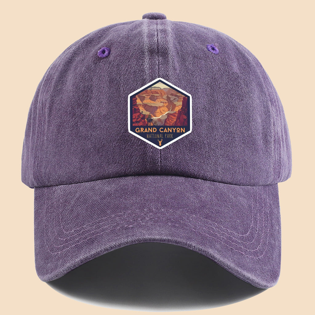 1pc Polyester Material Brightly Colored Grand Canyon National Park Minimalist Theme Design Printed Baseball Cap. Urban Casual Headwear. Black Papa Trucker Hat. Solid Color Minimalist Retro Soft-Top Curved Brim Dad Hat. Adjustable Size. Unisex Music