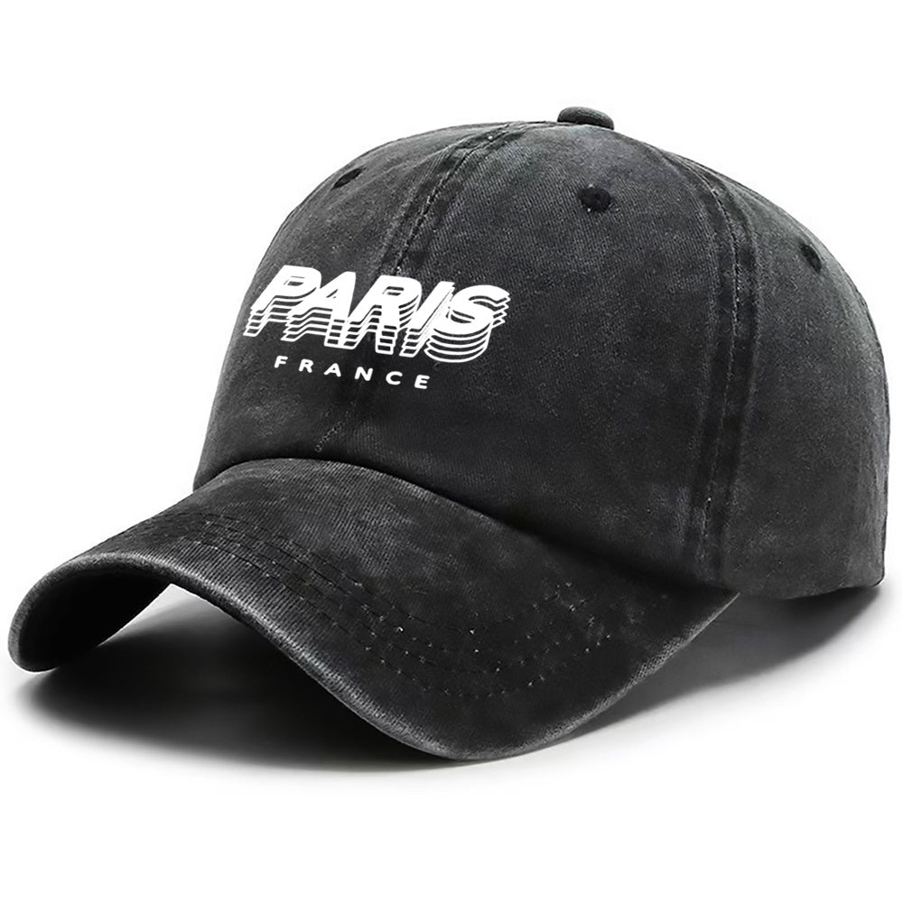 A Paris-Themed Baseball Cap - Breathable Adjustable Snapback, Curved Brim Design, Soft with Lettering, Unisex - Available in Various Colors (Brown, Navy Blue) - Casual Outdoor And Everyday Fashion Hat, Travel Accessory, Stylish Headwear