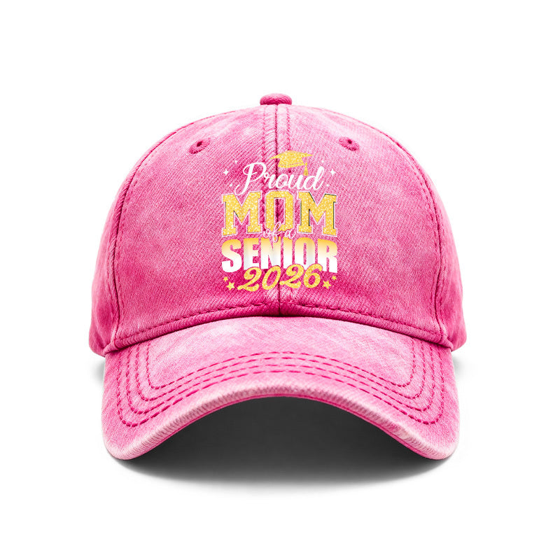 1pc 1pcs 1pc Vintage Washed Baseball Cap Suitable for Proud Moms & Graduates, Adjustable Unisex Cap with Graduation, Machine Washable Gift for 2026 Graduation, for Outdoor Activities, for Graduation Parties (for Men & Women)