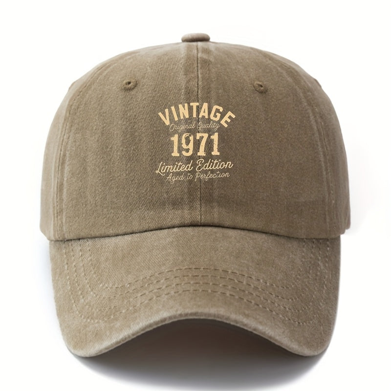 MAKEFGE Limited Edition Vintage 1971 Trucker Hat - Retro Cap with Structured Brim & Logo, Lightweight Washed Look, for all-Season Outdoor/Casual Wear (Black/Brown/Burgundy/Navy) - Unisex Buckle Closure Cap