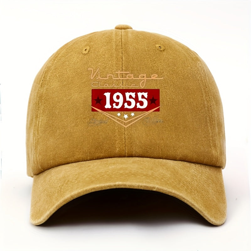 Men'S 70Th Birthday Hat 1955 Vintage Limited Edition - 70Th Birthday Gift for Dad, Retro 70Th Celebration Washed Baseball Cap, Funny Gift for Dad, Uncle, Grandpa, Husband, Happy Birthday