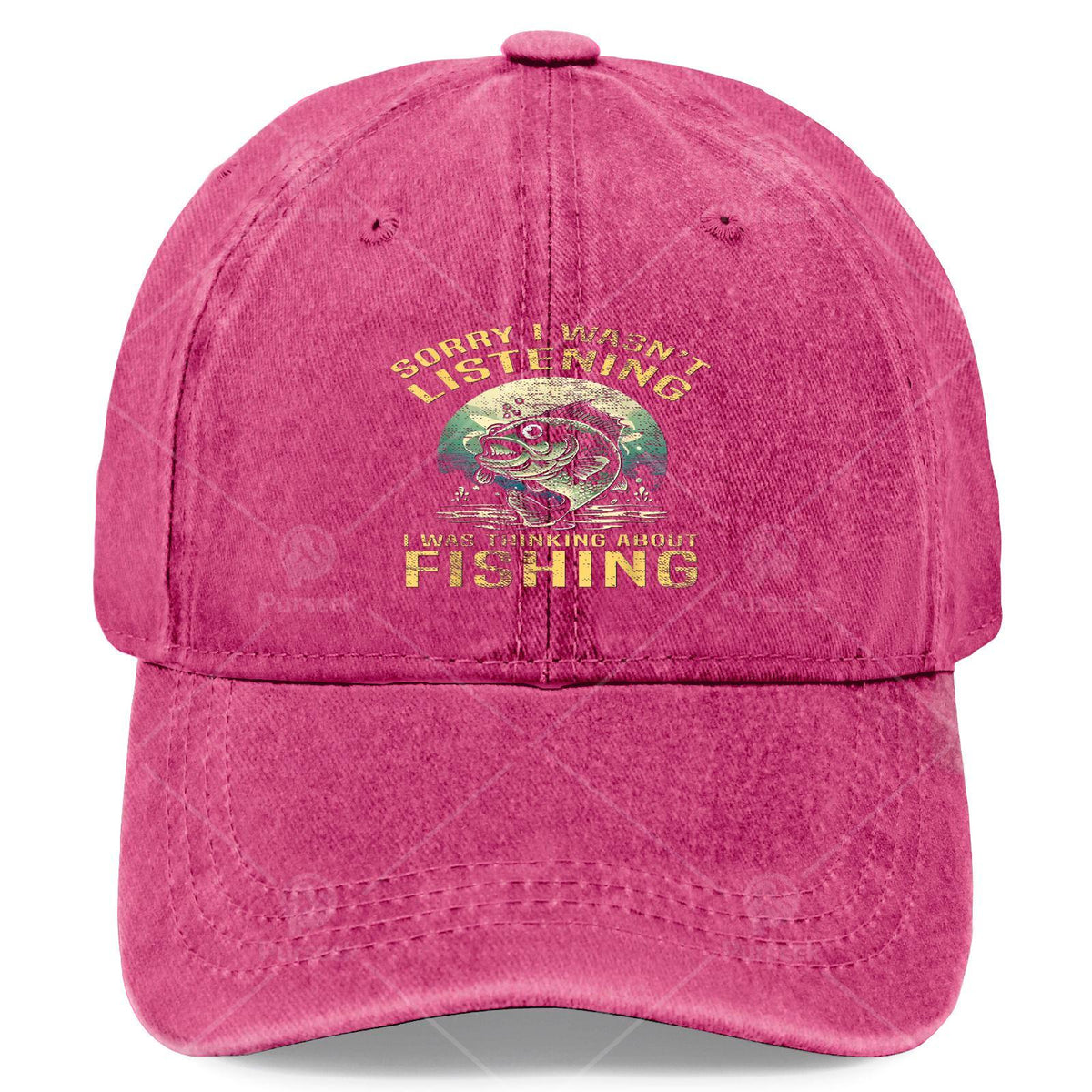 Sorry I Wasnt Listening I Was Thinking about Fishing Baseball Hat Unisex Low