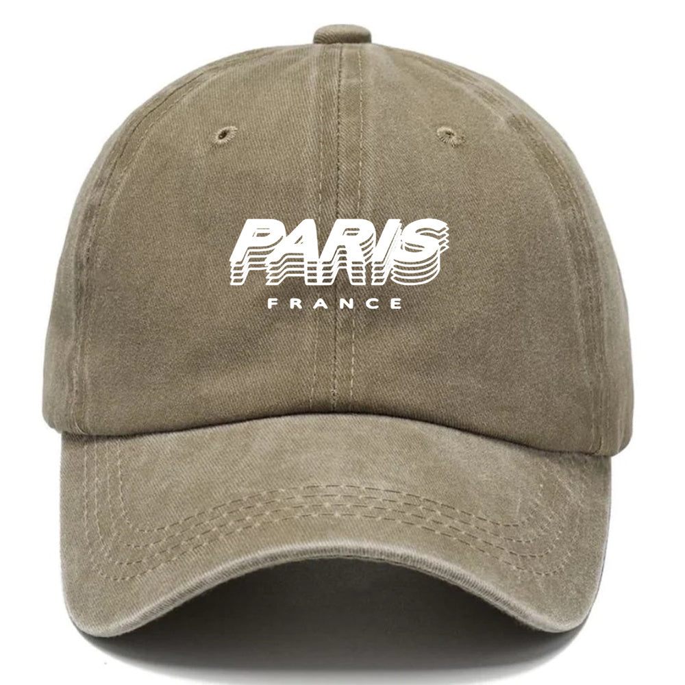 A Paris-Themed Baseball Cap - Breathable Adjustable Snapback, Curved Brim Design, Soft with Lettering, Unisex - Available in Various Colors (Brown, Navy Blue) - Casual Outdoor And Everyday Fashion Hat, Travel Accessory, Stylish Headwear