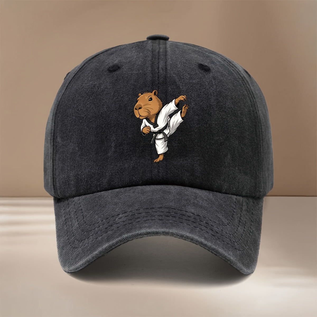 This Is a Comfortable And Stylish Baseball Cap Featuring a Capybara Design Related to Taekwondo. It Has an Adjustable Size, Suitable for Both Men And Women, And Is Lightweight And Trendy. Perfect for Outdoor Activities, Gatherings, And Camping