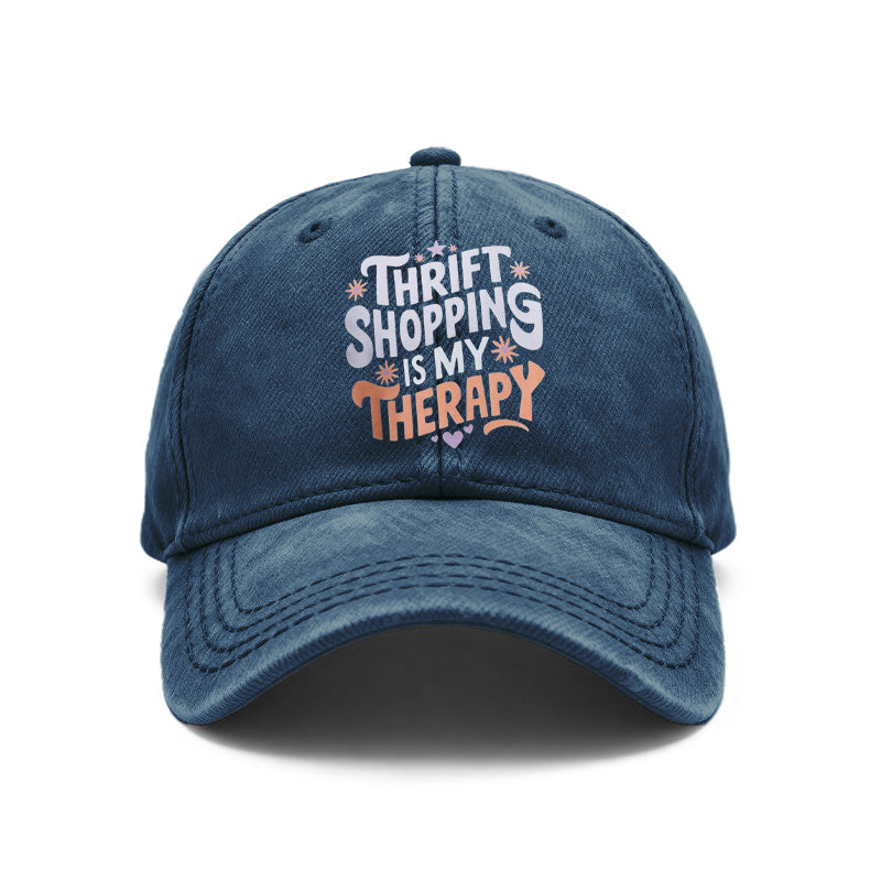 1pc Vintage Washed Unisex Baseball Caps, Thrift Shopping Is My, Retro Floral& Heart Design Print Pattern, Adjustable, Suitable for Outdoor Activities And Casual Wear, Gifts for Men And Women, Friends