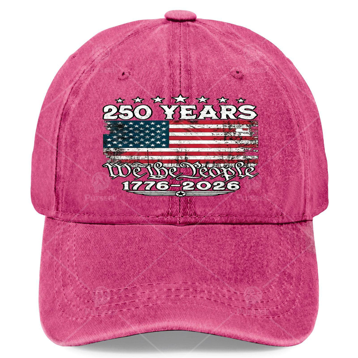 4th of July American Flag Vintage 250 Years 1776 2026 Baseball Hat Unisex