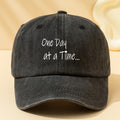 Men's Vintage ONE DAY AT A TIME Lettering Baseball Cap - Soft Breathable Hat Suitable for Dad, Boyfriend Birthday & Father's Day Gifts, Outdoor Casual Wear, Hand Washable Textile Material