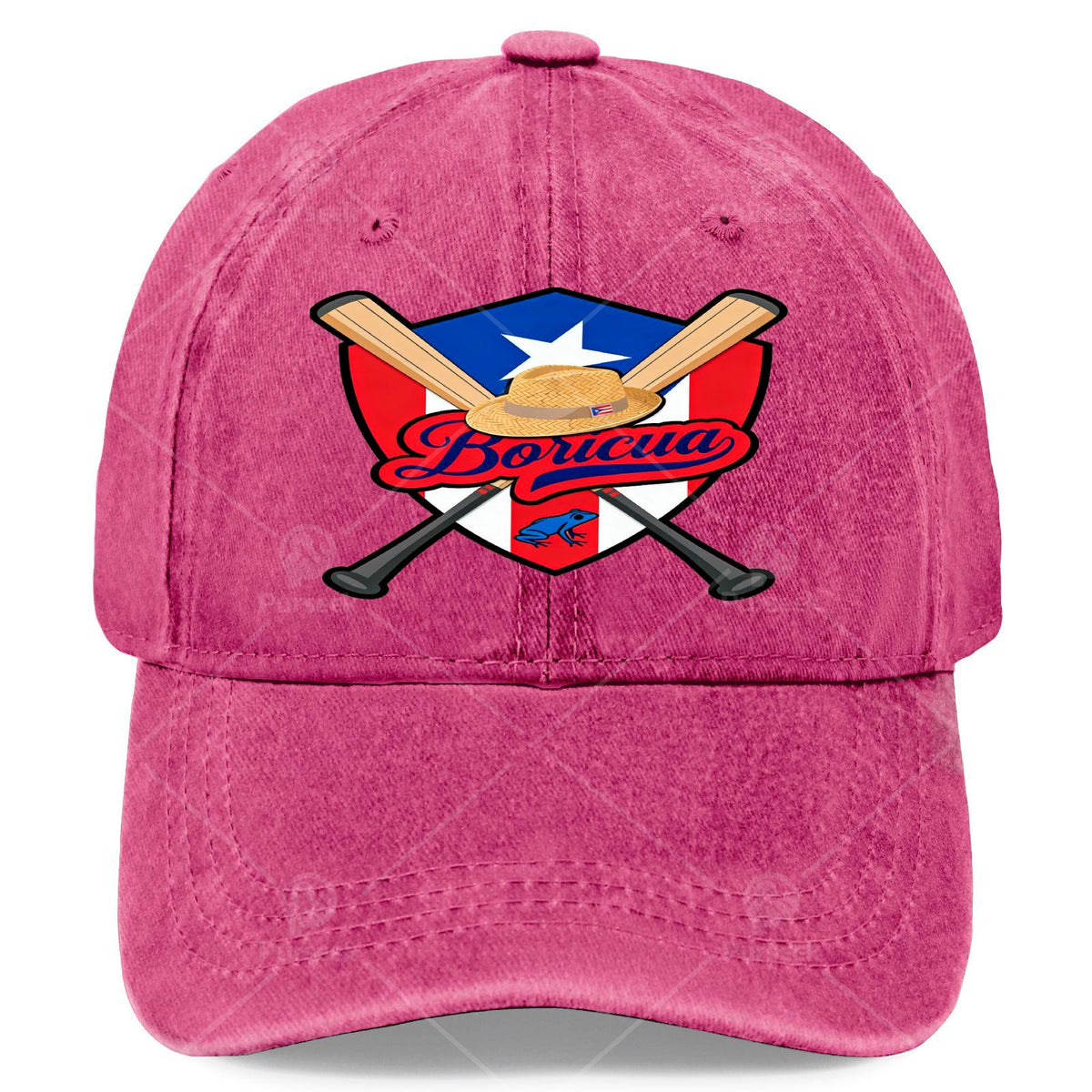 Boricua Puerto Rico Baseball Coqui Frog Pava Hat Fan Baseball Hat Unisex