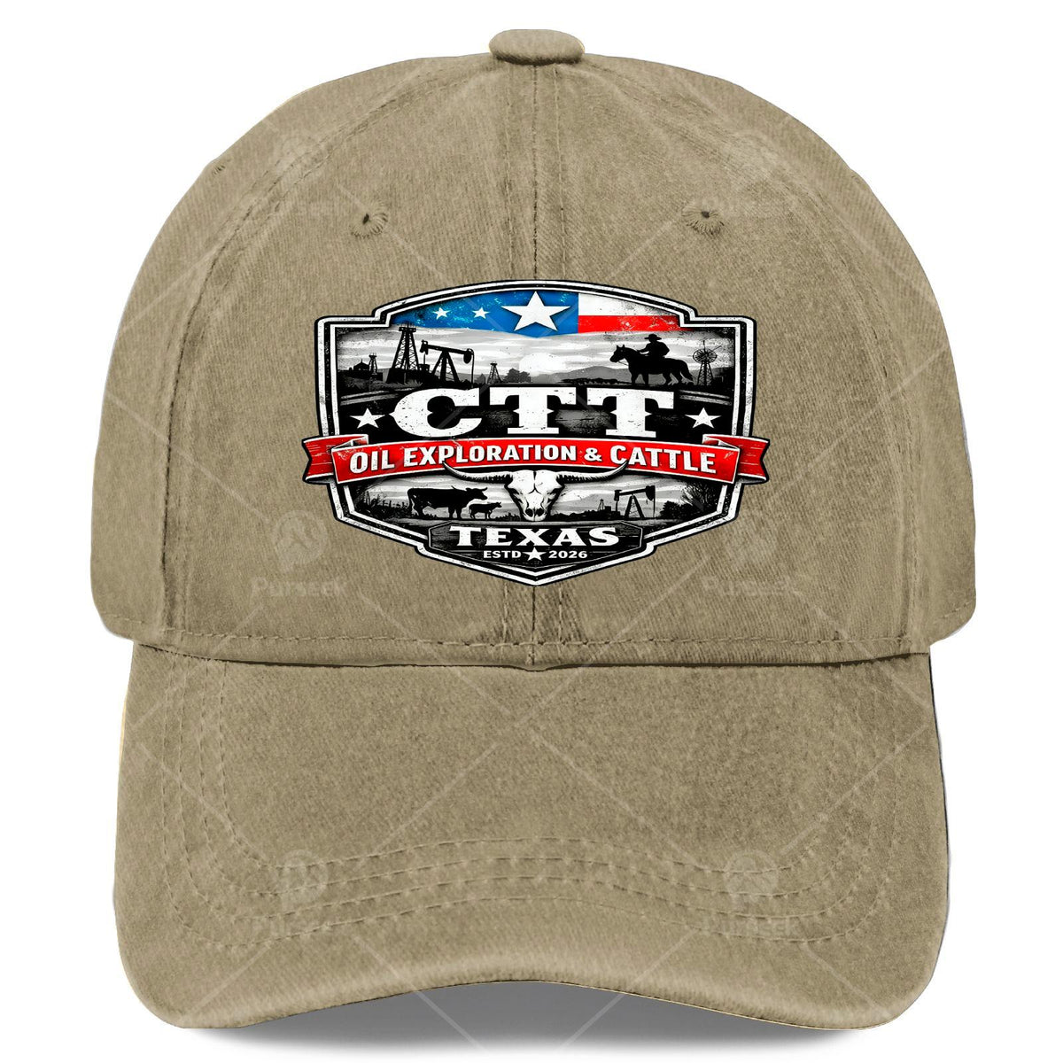 Unisex Soft Baseball from The MTEX Landman Series Featuring The CTT Oil Exploration Cattle Badge