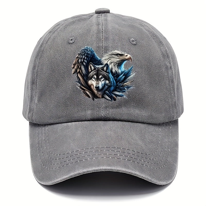 Men's & Boys' Adjustable Eagle Print - Pull-String Closure Hat with Eagle, Machine Washable Outdoor Travel Hat Suitable for, Casual Wear, Gift for Boys and Men, Closure for, Daily Use