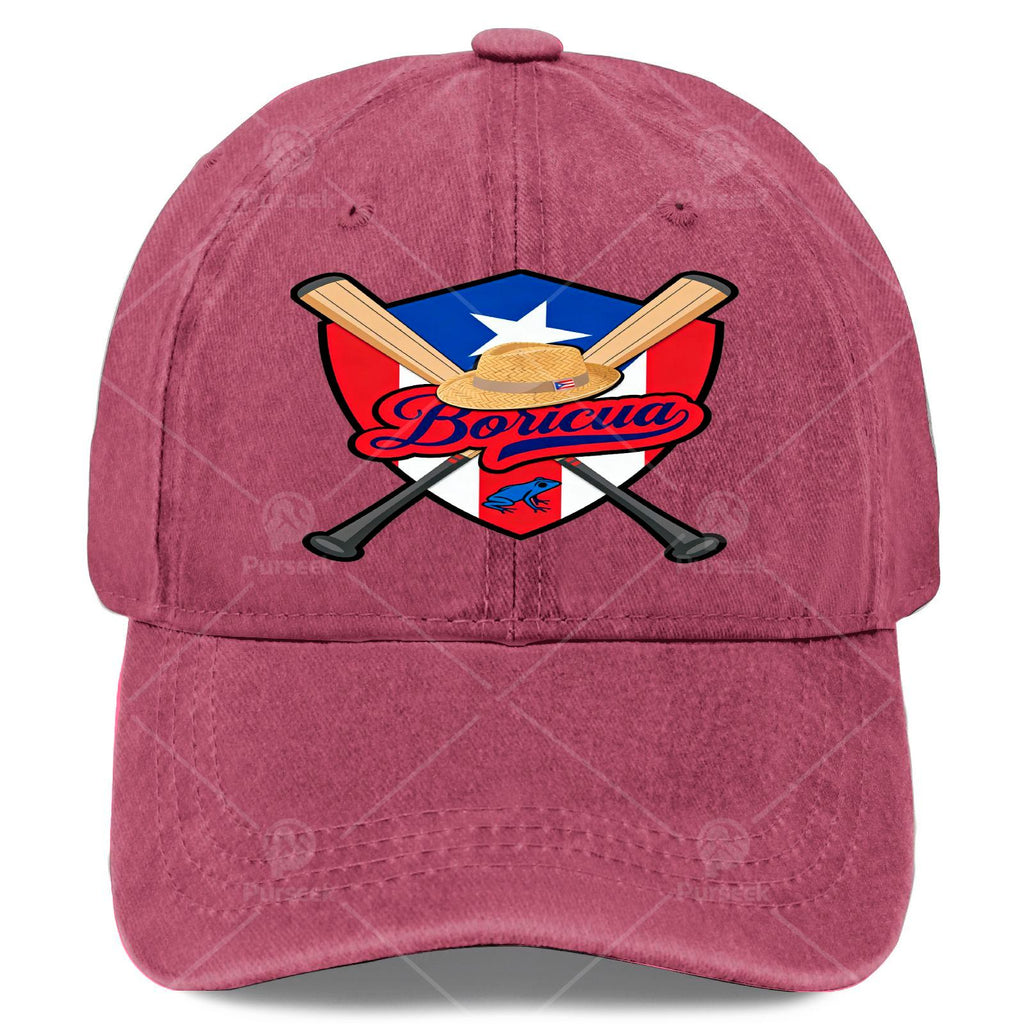 Boricua Puerto Rico Baseball Coqui Frog Pava Hat Fan Baseball Hat Unisex