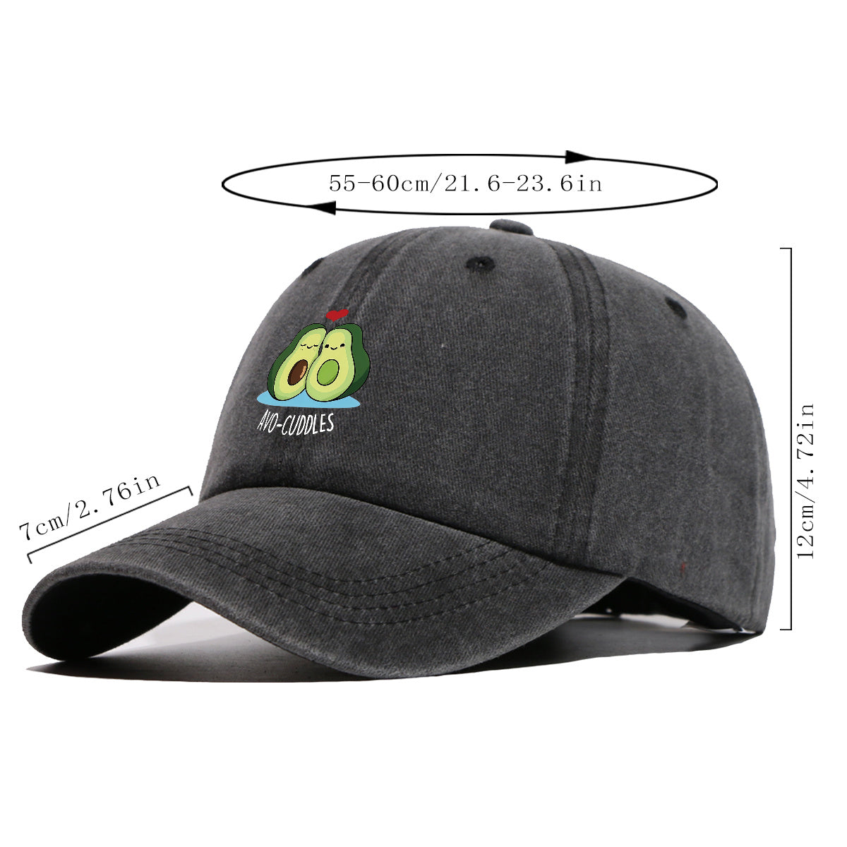 1pc Avocado Couple Print Baseball Cap Cute Cartoon Design Sun Hat Fashion Fresh Unisex Adjustable Size Duckbill Cap Suitable for Outdoor Picnic, Shopping, Dating, Travel