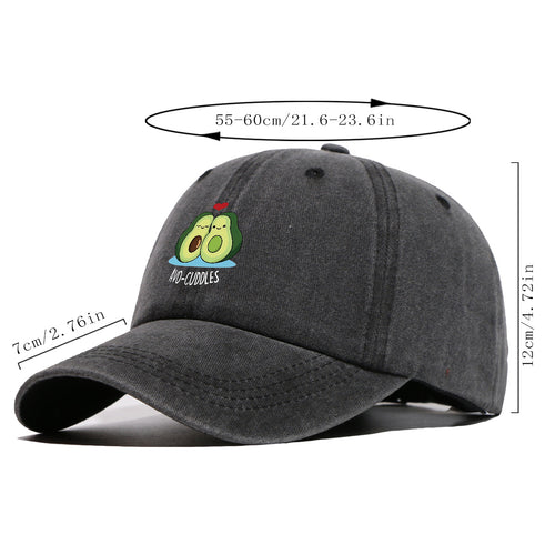1pc Avocado Couple Print Baseball Cap Cute Cartoon Design Sun Hat Fashion Fresh Unisex Adjustable Size Duckbill Cap Suitable for Outdoor Picnic, Shopping, Dating, Travel
